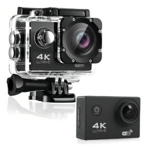 Câmera Filmadora Sport 4k Wi-fi Hd 12mp Prova Dágua Cor Preto/Prata