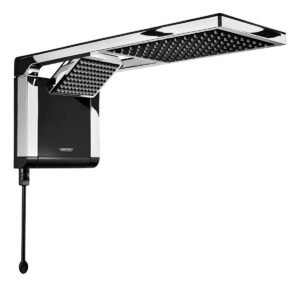 Chuveiro elétrico de parede Lorenzetti Acqua Ultra Duo preto cromado 5,5kW