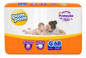 Fralda Pom Pom Protek Proteção de Mãe G com 68 Unidades