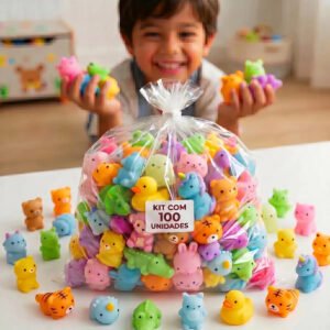 Kit 100 Squishy Mochi Bichinhos Macios De Apertar Brinquedo Sensorial Antiestresse Relaxante Infantil E Adulto Diversão Criativa Ideal Para Lembrancinhas Festas Brindes Atacado Brasiliana Tech