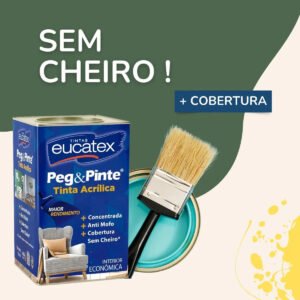 Tinta Peg & Pinte Antimofo Sem Cheiro Cores 1 8 L Eucatex Acabamento Fosco Cor Verde Olinda