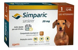 Simparic 20mg Comprimido Antipulgas Carrapatos Cães 5 a 10kg