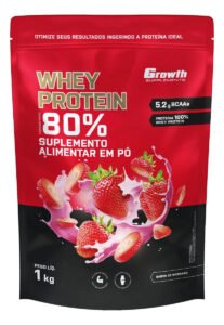Whey Protein Concentrado 1kg Growth Supplements – Morango