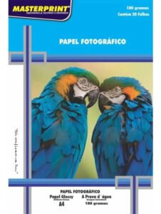 Papel Fotográfico Foto 180g A4 Glossy Prova D’água 80 Folhas Cor Branco