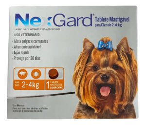 NexGard Antipulgas E Carrapatos Para Cães de 2kg a 4kg 1 Tablete Mastigável Proteção de 30 Dias