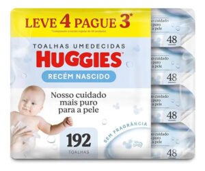Lenços Umedecidos Huggies Recém Nascido Pack C/4 – 192 Un