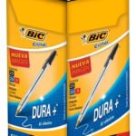 Caneta Bic Dura+ Medium Dot Pen Pen caixa de 1 mm 50 peças cor de tinta preto cor exterior transparente