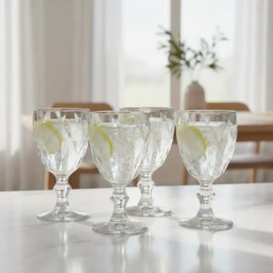 Jogo de 6 Taças de Vidro Diamond Transparente para Drinks de 80ml