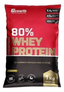 Whey Concentrado 80% Whey Protein – Growth Supplements Sabor Chocolate Branco