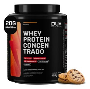 DUX HUMAN HEALTH Whey Protein Concentrado Suplemento 450g – Sabor Cookies