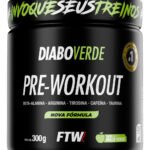 Pré Treino Pre Workout DIABO VERDE Pote 300g Sabor Maça Verde FTW