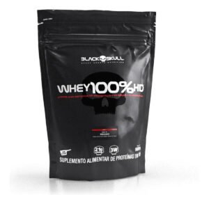 Whey 100% Hd Refil Black Skull – 900g (wpc, Wpi E Wph) Sabor Morango