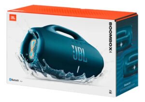 Caixa De Som Bluetooth Boombox 4 Jbl 210w Prova D’água Azul