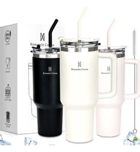 Copo Térmico Gigante 1,2l Inox Com Tampa E Inox Canudo Cor Branco Cor Pura / Material Fosco