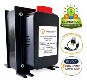 Auto Transformador 1500va 110v P/ 220v 220v P/ 110v Conversor Energia Max Amper