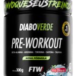 Pré Treino Pre Workout DIABO VERDE Pote 300g Sabor Cereja Ice FTW