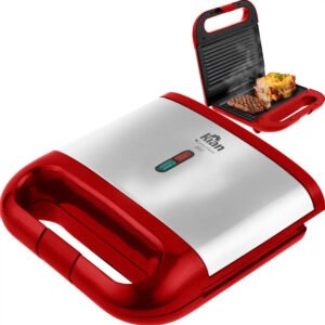 Sanduicheira Grill Kian Inox Com Vermelho Elétrica 750w, Seu Mixto Quente Ultra Rápido, E Outros Petiscos