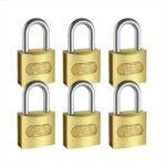 6 Un- Cadeado 30mm Segredo Diferente C/ 2 Chaves Cada Stam Cor Dourado