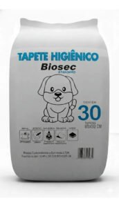 Tapete Higiênico 80×60 Para Pet Cachorro Cães 30 Unidades Descartável Com Fitas Adesivas Anti Odor Atrativo Canino Biosec Standard