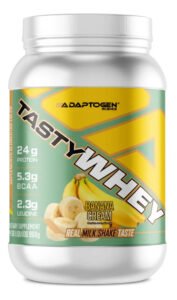 Suplemento Tasty Whey 3w Gourmet Whey Protein Adaptogen Science Pote 900g Sabor Banana