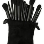 Jogo Conjunto Kit De Pincel Sombra Maquiagem 13 Peças Macio Cor Preto