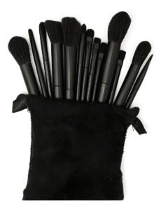 Jogo Conjunto Kit De Pincel Sombra Maquiagem 13 Peças Macio Cor Preto