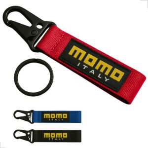 Chaveiro Automotivo Carro Moto Jdm Tecido Nylon Momo Cor Vermelho