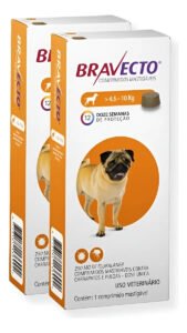 Kit 2 Antipulgas E Carrapatos Bravecto Msd De 4,5 A 10 Kg Cor Laranja