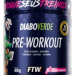 Pré Treino Pre Workout DIABO VERDE Pote 300g Sabor Bala De Framboesa Ftw