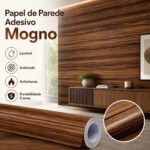 Papel De Parede Adesivo autocolante Rolo 10 Metros vinil Envelopamento Móveis Madeira Lavável Cor Mógno