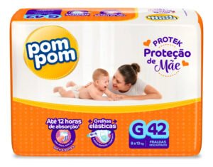 Fralda Pom Pom Protek G com 42 Unidades Para 12 Horas de Proteção