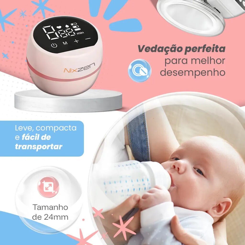Bomba Materna Portátil Elétrica 24mm Sem Bpa Confortável Prático Bombinha de Tirar Leite Macio Garanta O Melhor Para Seu Bebê Não Precisa Segurar Ou Ficar Apertando Mãos Livres Elétrica Nixzen Branco