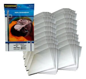 Papel Foto Glossy 180g A4 Masterprint 1000 Folhas Brilhante Cor Branco