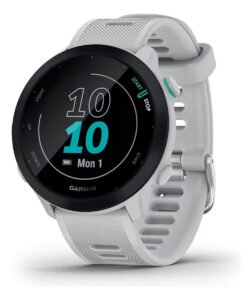 Smartwatch Garmin Forerunner 55, Tela LCD MIP 1.04″, Caixa Polímero 42mm, Pulseira Silicone Branca
