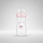 Mamadeira Buba 330ml Menino Menina Anticólica +4m Bico 3 Cor Rosa-claro Nuvem