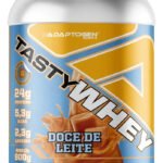 Suplemento Tasty Whey 3W Gourmet Whey Protein Adaptogen Science Pote 900g sabor Doce de Leite