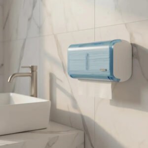 Toalheiro Dispenser Papel Premisse Urban Compacta Glass Azul