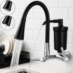 Torneira Gourmet Com Filtro Purificador De Água Flexível Pia Cozinha Bica De Parede 2 Jatos Cor Preto Linha Premium – Marca Camperluz