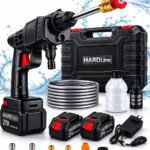 Lavadora Lava Jato Portátil de Alta Pressão Automotiva Sem Fio Hidrolavadora Recarregável com 2 Baterias + Maleta Completa Bivolt Hardline