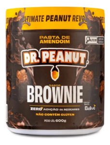 Pasta de Amendoim Com Whey Protein 600g Dr. Peanut Sabor Brownie