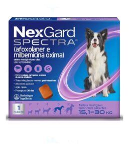 Comprimido antiparasitário para pulga carrapato vermes sarnas Boehringer NexGard Spectra TABLETE para cão de 15.1kg a 30kg