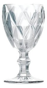 Taça De Vidro Diamond Transparente 300ml Água Class Home 1unid