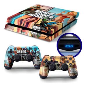 Skin Para Ps4 Fat Adesiva Gta V 5 Cor Impressão Colorida
