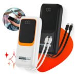 Carregador Portátil Power Bank Turbo 20000mah 22.5w Universal Para iPhone Samsung Motorlola Xiaomi Com Display Digital Preto ou Branco- Hardline