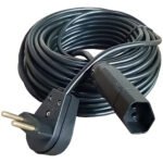 Extensão Elétrica 10 Metros 10a Cabo Pp 2×1,0 Reforçada Cor Preto Click Cabos