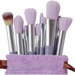 Kit Pincel De Maquiagem Com 13 Unidades Sombra Blush Cor Roxo