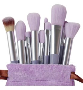 Kit Pincel De Maquiagem Com 13 Unidades Sombra Blush Cor Roxo