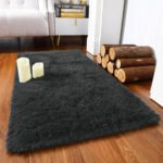 Passadeira Corredor 1,00×0,60 Tapete Super Peludo Beira De Cama Sala Quarto Cinza Texfine