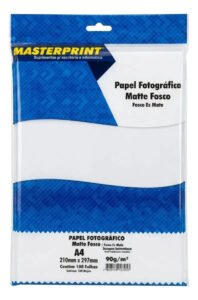 Papel Fotográfico Matte A4 90g Masterprint Branco 100 Folhas