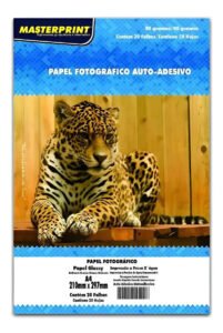 20 Folhas Papel Fotográfico Adesivo 80g Masterprint